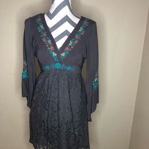 Gray floral dress